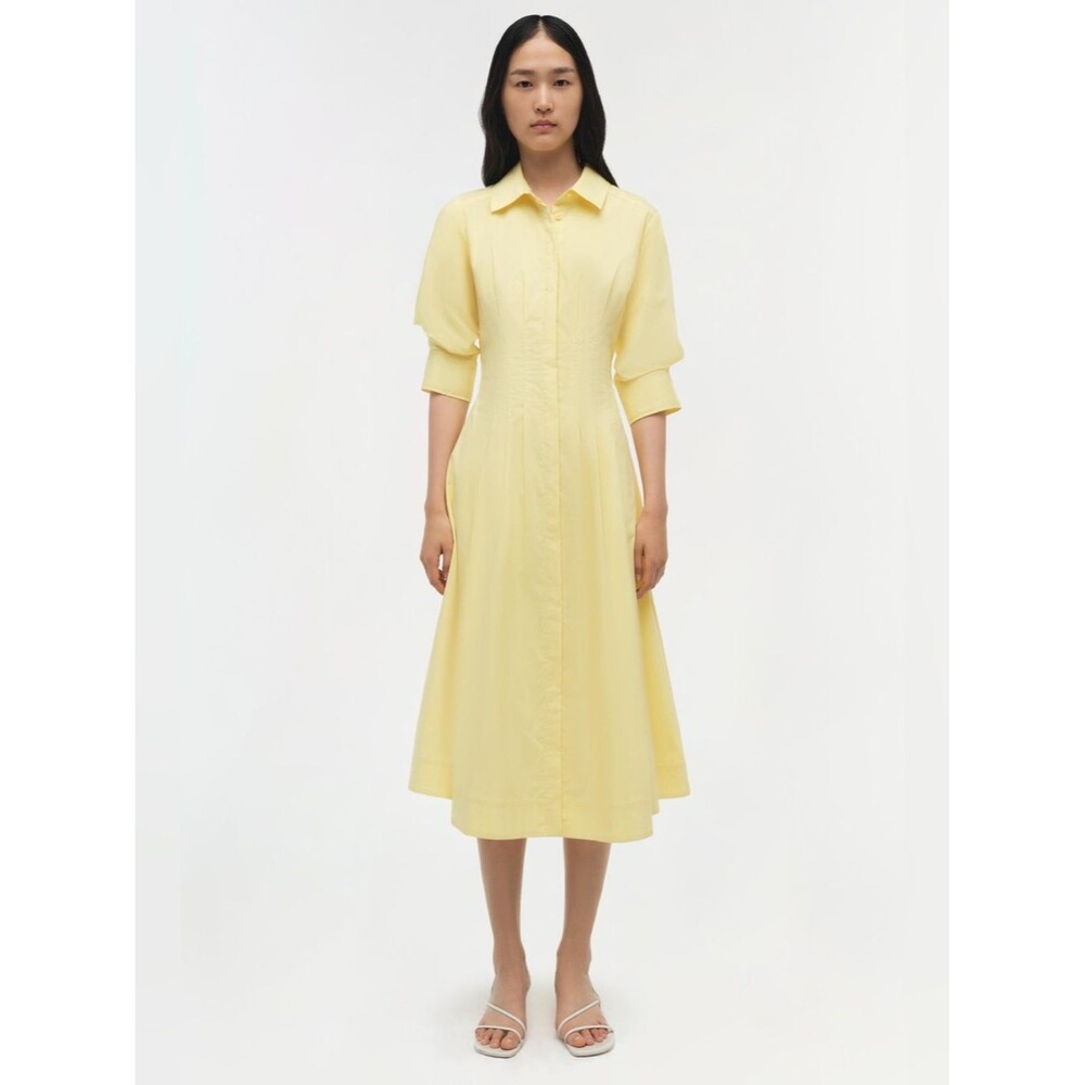 NWOT SIMKHAI Jazz Cotton yellow Midi Dress in buttercream